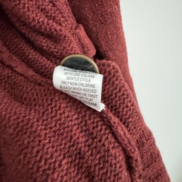 Fortune + Ivy Women Burgundy Open Front Knit Cardigan Sweater Size M - Picture 5 of 10